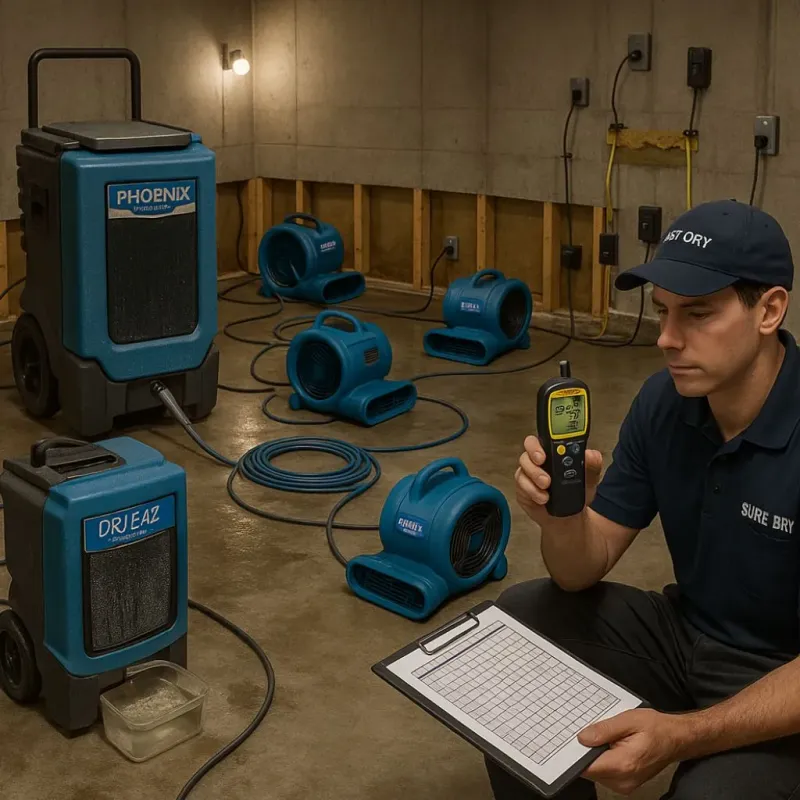 Structural Drying and Dehumidification process in Midlothian, IL